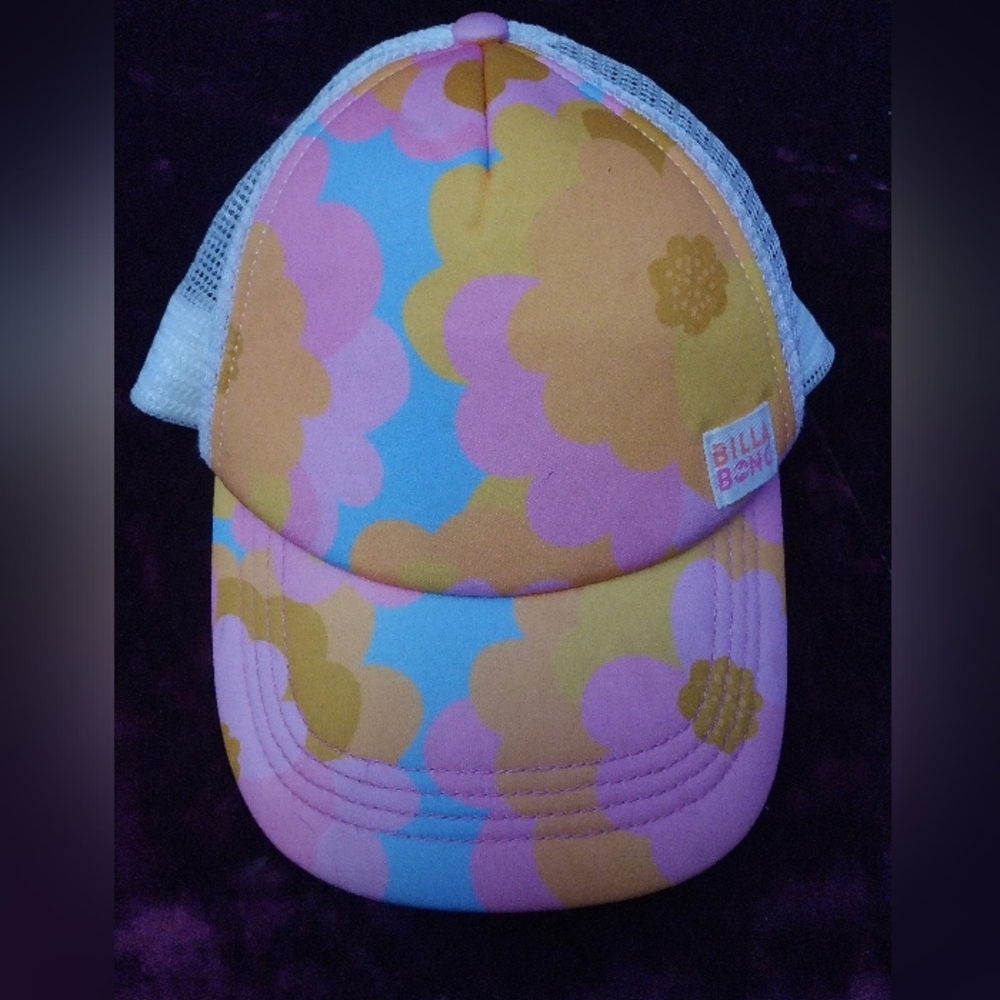 Billabong "Shenanigans" Girls Pastel Floral Trucker Cap